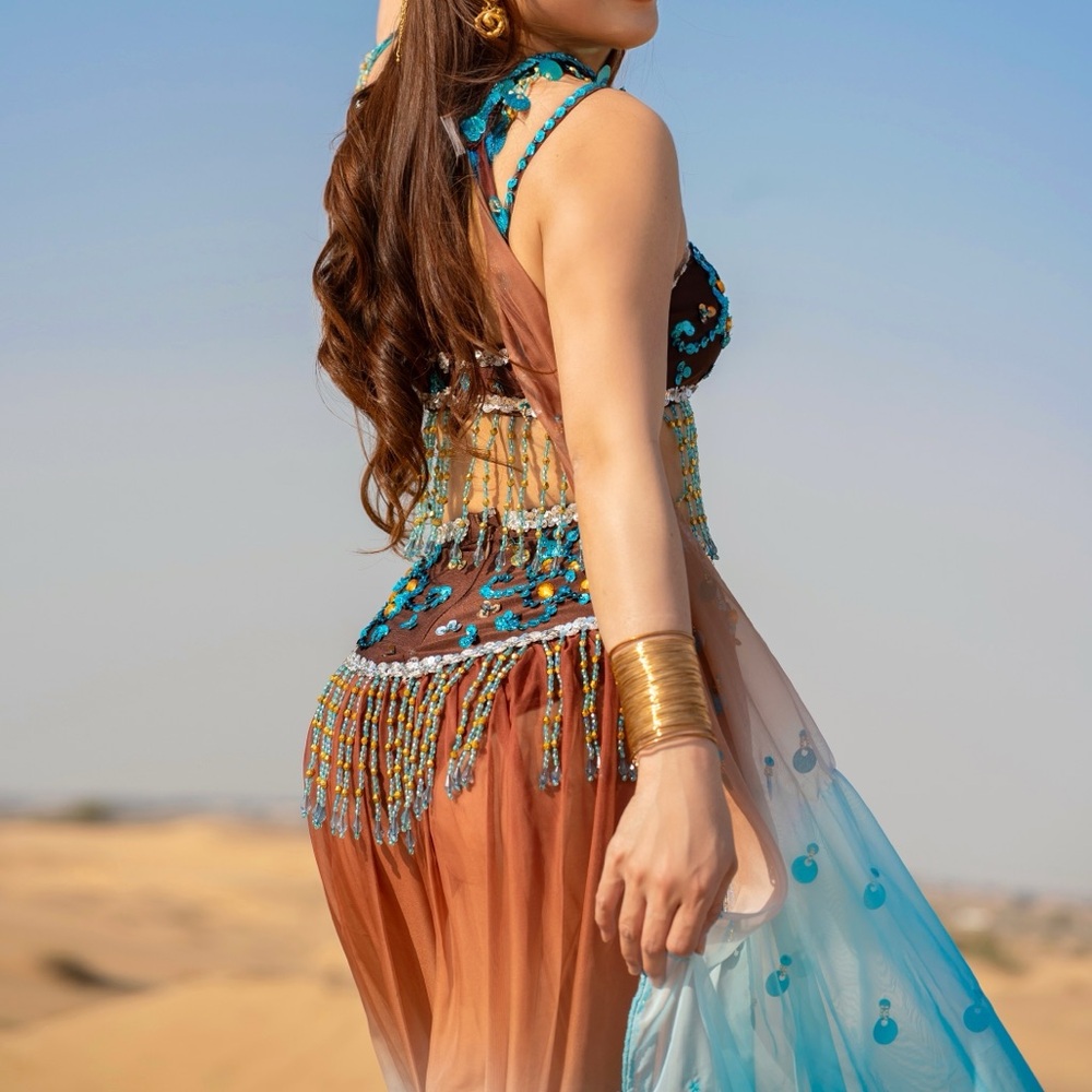 Belly Dancing 
Elegant Beaded Multicolor Dress